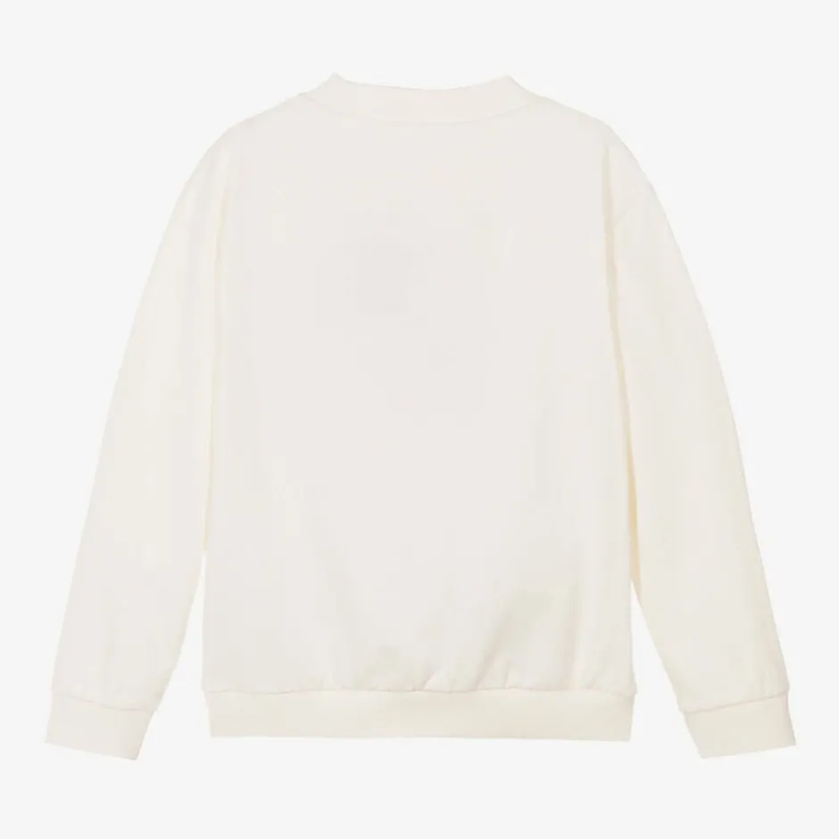 NAME IT Girls Ivory Cotton Festive Sweatshirt Clearance