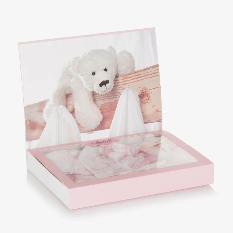 Sofija Girls Ivory Cotton Floral Babysuit Set Outlet