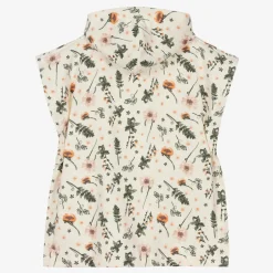 Elodie Girls Ivory Cotton Floral Poncho Towel Clearance