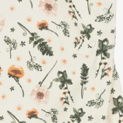 Elodie Girls Ivory Cotton Floral Poncho Towel Clearance