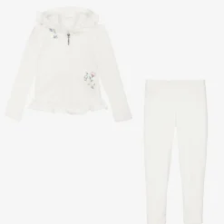 Lapin House Girls Ivory Cotton Floral Leggings Set Discount
