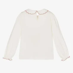 Mayoral Girls Ivory Cotton Jersey Blouse Outlet