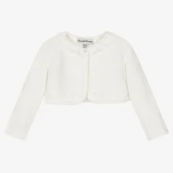 Sarah Louise Girls Ivory Cotton Knit Bolero Cardigan Clearance