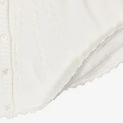 Sarah Louise Girls Ivory Cotton Knit Cape Outlet