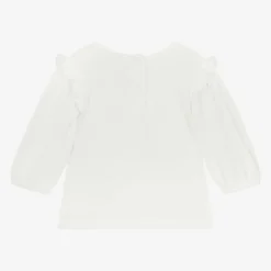 Tartine et Chocolat Girls Ivory Cotton Mouse Top Clearance