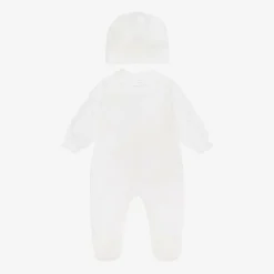 Sofija Girls Ivory Cotton Peacock Babysuit Set Clearance