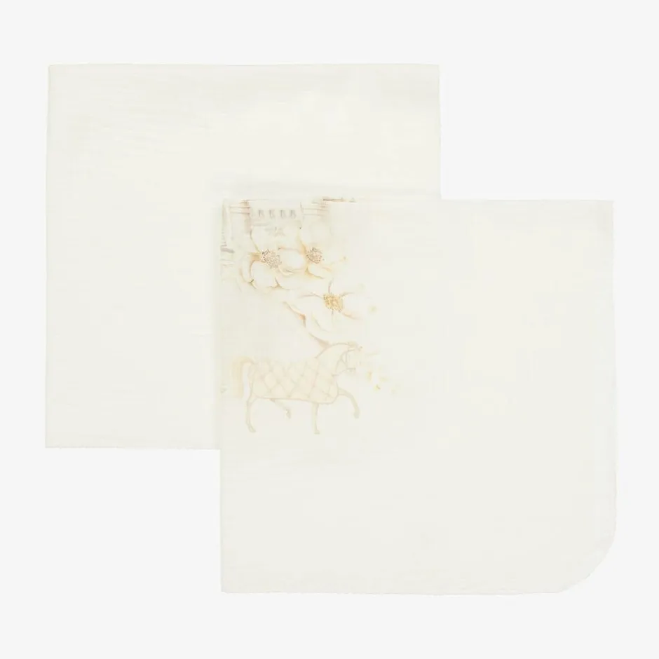 Sofija Girls Ivory Cotton Princess Muslins (2 Pack) Sale