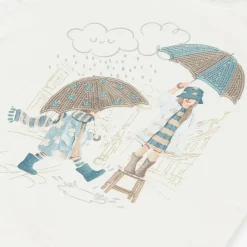 Mayoral Girls Ivory Cotton Sequin Umbrella Top Clearance