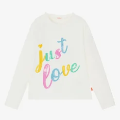 Billieblush Girls Ivory Cotton Sequin Top Sale