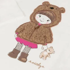 iDO Baby Girls Ivory Cotton Teddy Top New