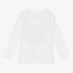 Balloon Chic Girls Ivory Cotton Teddy Top Sale