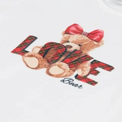 Balloon Chic Girls Ivory Cotton Teddy Top Sale