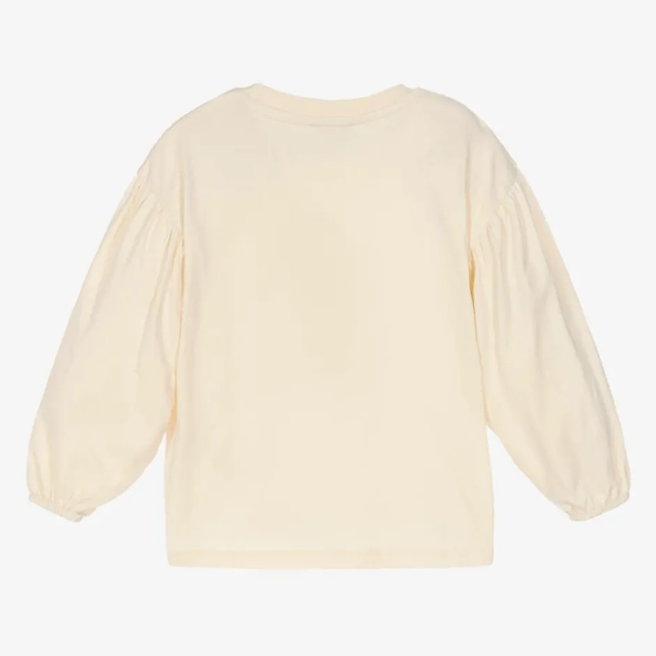 KENZO KIDS Girls Ivory Cotton Tiger Print Top Clearance