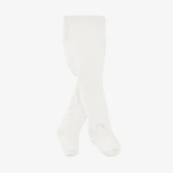 Tartine et Chocolat Girls Ivory Cotton Tights New