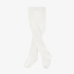 Tartine et Chocolat Girls Ivory Cotton Tights New