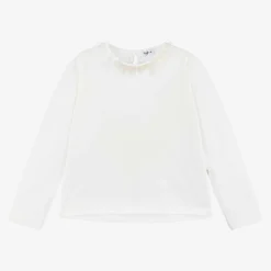 Il Gufo Girls Ivory Cotton Top Outlet
