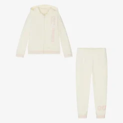 Guess Girls Ivory Cotton Tracksuit Outlet