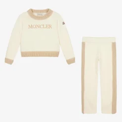 Moncler Enfant Girls Ivory Cotton Tracksuit Hot