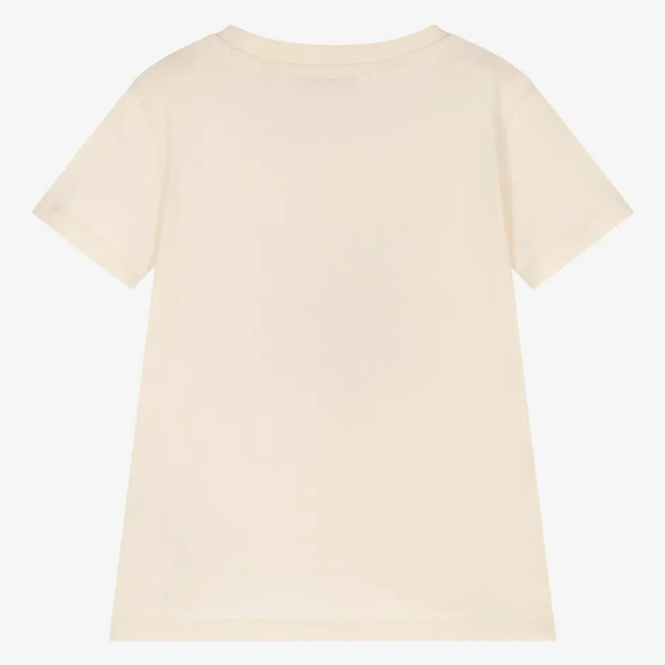 Moncler Enfant Girls Ivory Cotton T-Shirt Sale