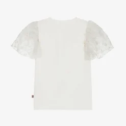 AIGNER Girls Ivory Cotton T-Shirt Online