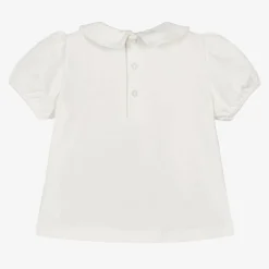 Moschino Baby Girls Ivory Cotton T-Shirt Online