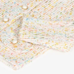 Sofija Girls Ivory Cotton Tweed Shorts Suit Outlet