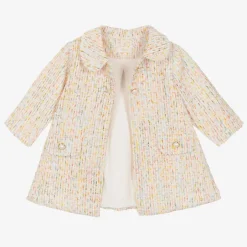 Sofija Girls Ivory Cotton Tweed Coat Sale