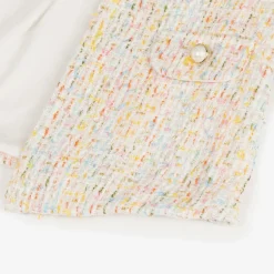 Sofija Girls Ivory Cotton Tweed Coat Sale