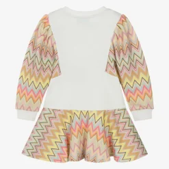Missoni Girls Ivory Cotton Zigzag Dress Outlet