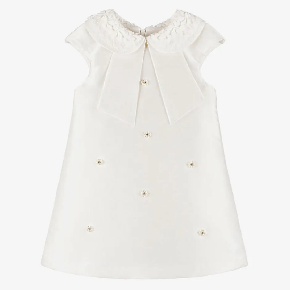 Lapin House Girls Ivory Diamanté Flower Dress Sale