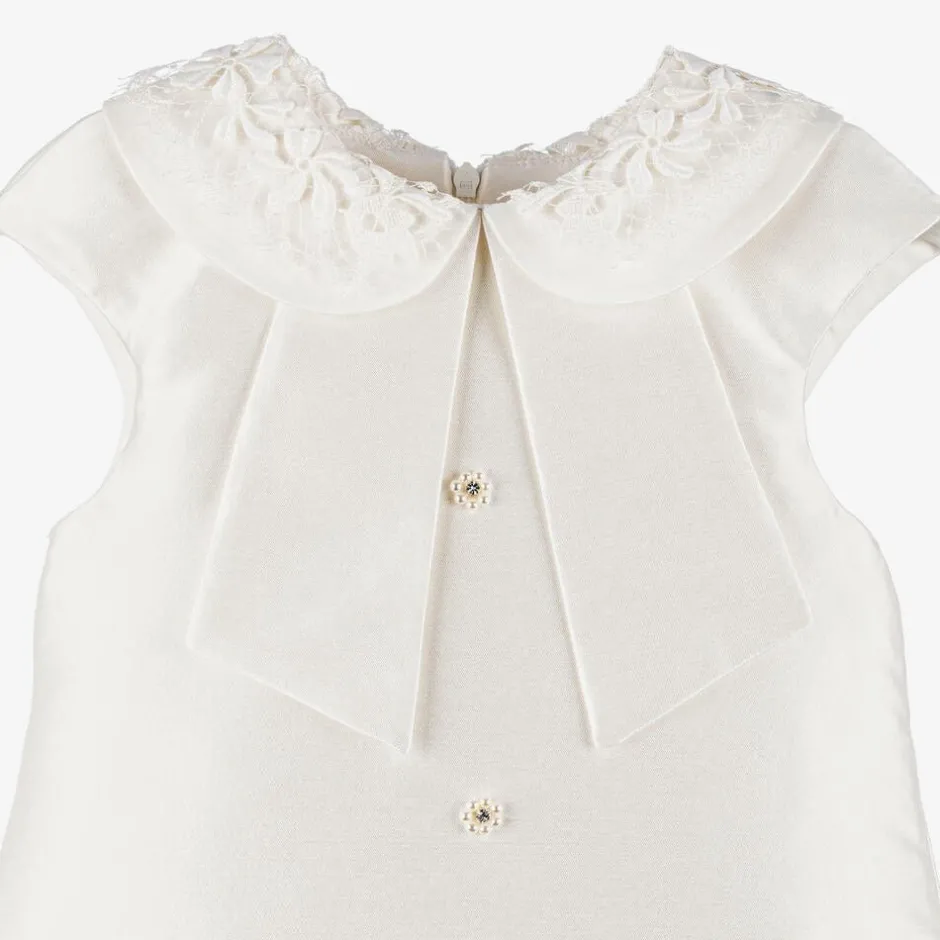 Lapin House Girls Ivory Diamanté Flower Dress Sale