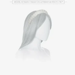 David Charles Girls Ivory Diamanté Padded Hairband New