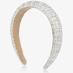 David Charles Girls Ivory Diamanté Padded Hairband New