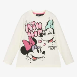iDO Baby Girls Ivory Disney Print Cotton Top Online