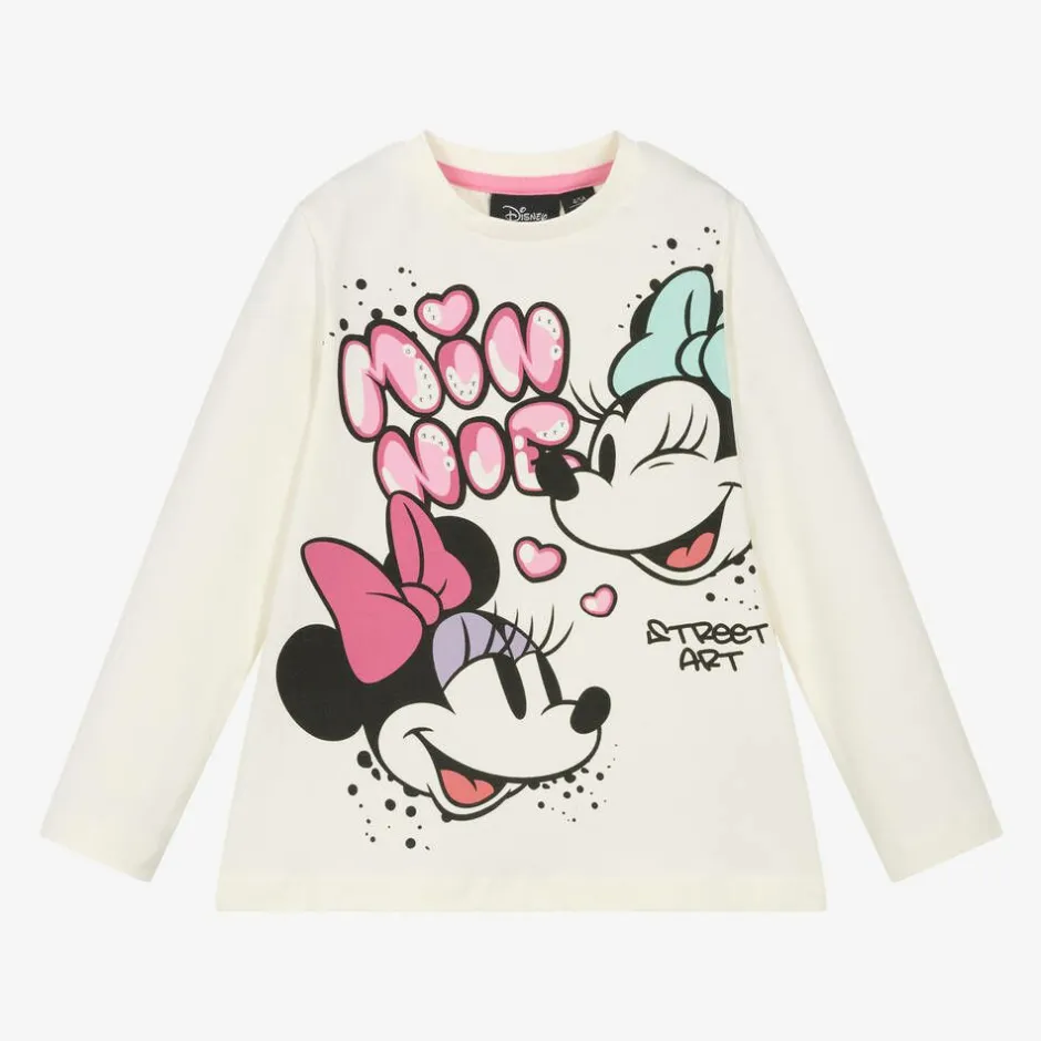 iDO Baby Girls Ivory Disney Print Cotton Top Online
