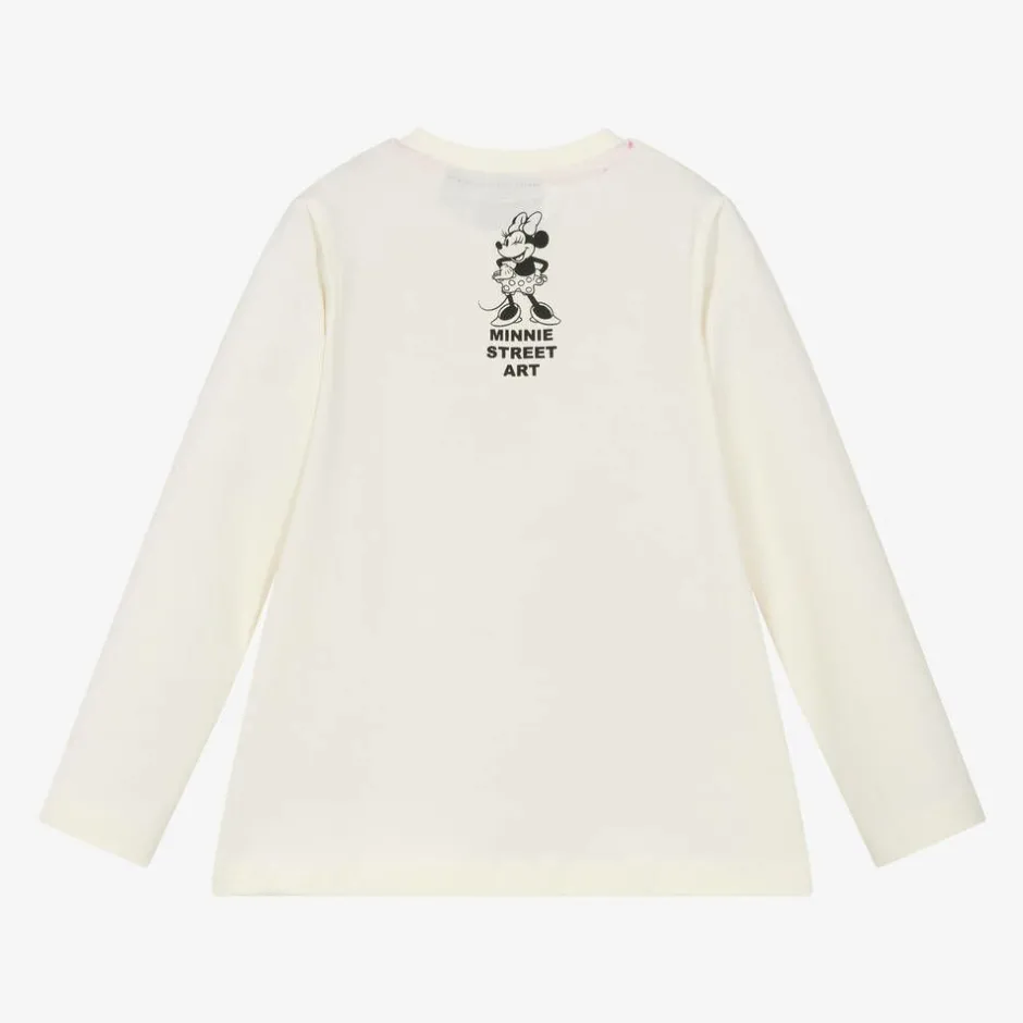 iDO Baby Girls Ivory Disney Print Cotton Top Online