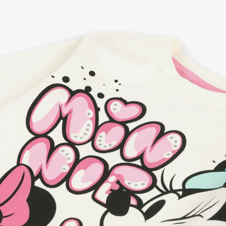 iDO Baby Girls Ivory Disney Print Cotton Top Online