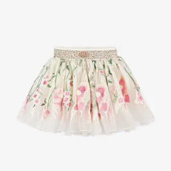 Junona Girls Ivory Embroidered Tulle Skirt Sale