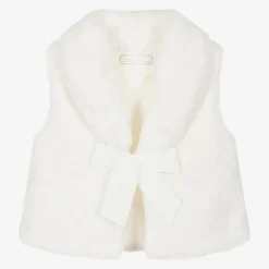 Lapin House Girls Ivory Faux Fur Gilet Clearance