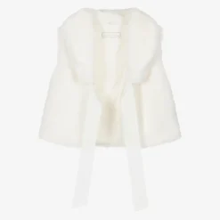 Lapin House Girls Ivory Faux Fur Gilet Clearance