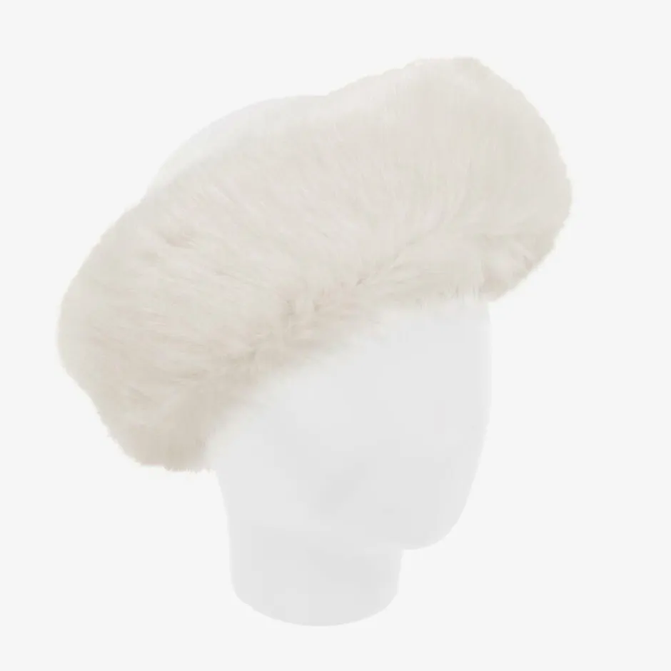 Helen Moore Girls Ivory Faux Fur Headband Outlet