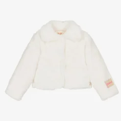 Billieblush Girls Ivory Faux Fur Jacket Online