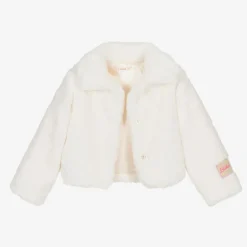 Billieblush Girls Ivory Faux Fur Jacket Online
