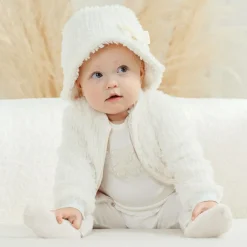 Jamiks Girls Ivory Faux Fur Jacket Discount