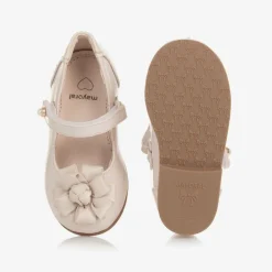 Mayoral Girls Ivory Faux Patent Leather Shoes Hot