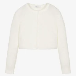 Elsy Girls Ivory Fluffy Knit Cardigan Sale