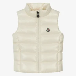 Moncler Enfant Girls Ivory Ghany Down Padded Gilet Online