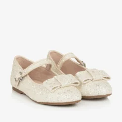 Age of Innocence Girls Ivory Glitter Bow Pumps White Online