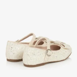 Age of Innocence Girls Ivory Glitter Bow Pumps White Online