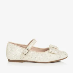 Age of Innocence Girls Ivory Glitter Bow Pumps White Online
